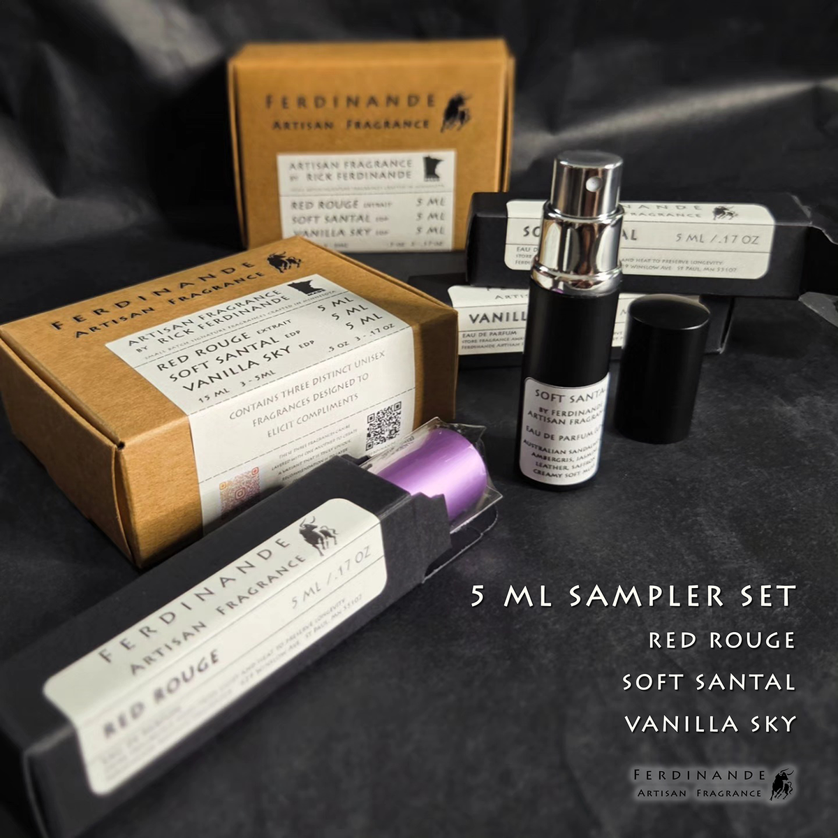 5 ML Three Pack Sample Box by Ferdinande Artisan Fragrance