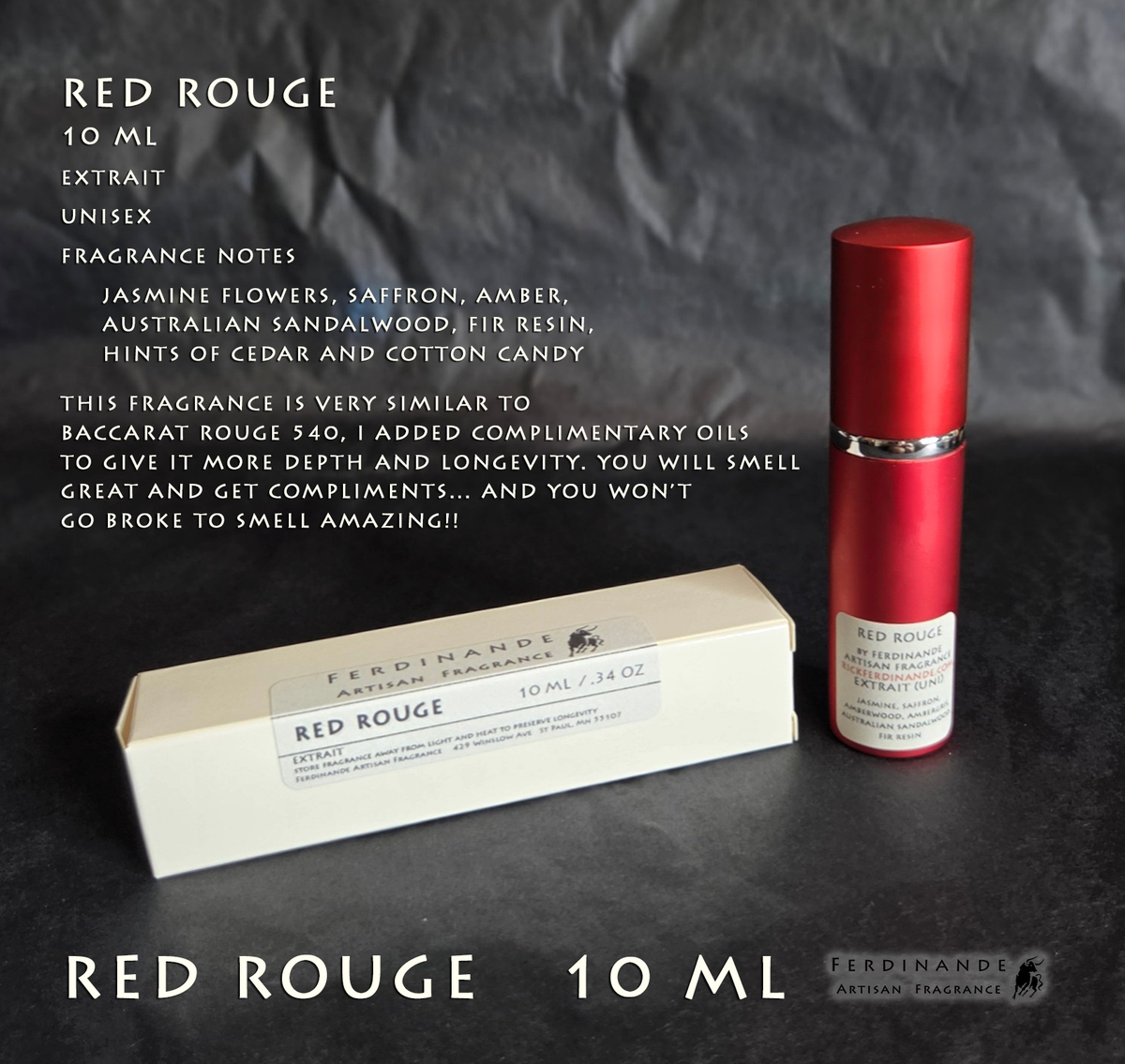 RED ROUGE 10 ML UNISEX by FERDINANDE ARTISAN FRAGRANCE